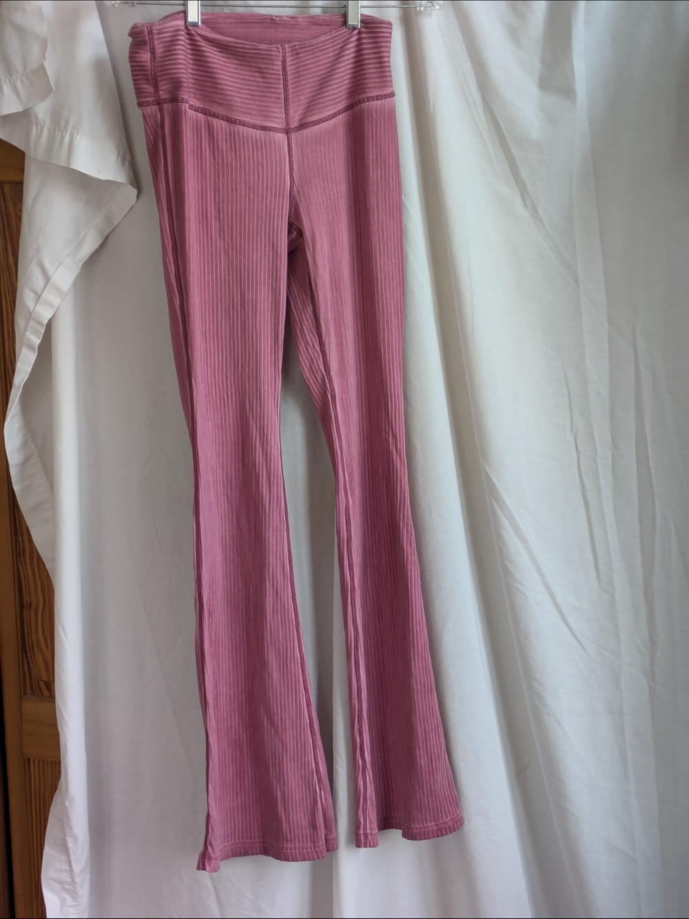 FP Movement by Free People Ribbed Flare Leggings in Dusty Rose